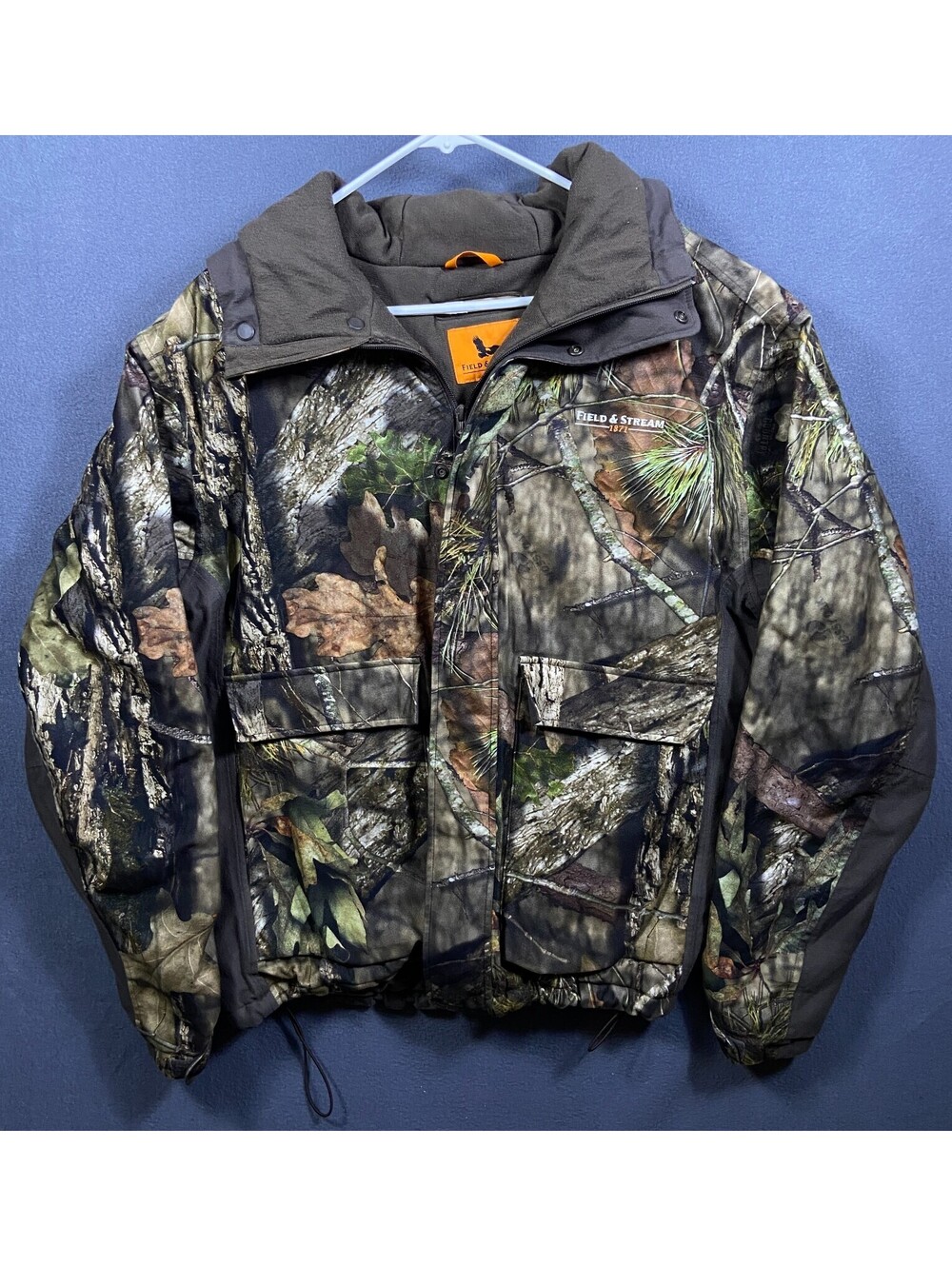 Field & Stream Jacket Mens L Camo Insulated Hunting Full Zip Pockets Woodland EU